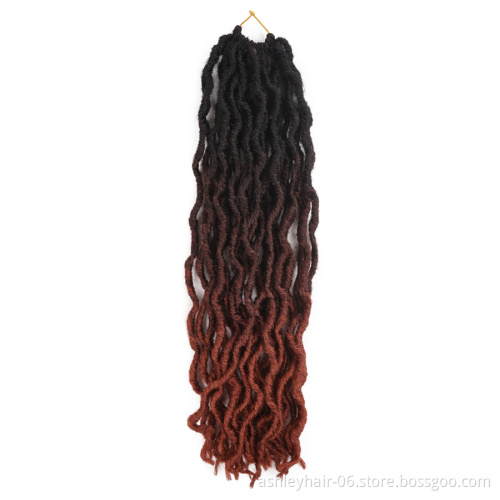 18 Inch 24 Strands Crochet Braids Goddess Ombre Color Faux Locs Synthetic Extension